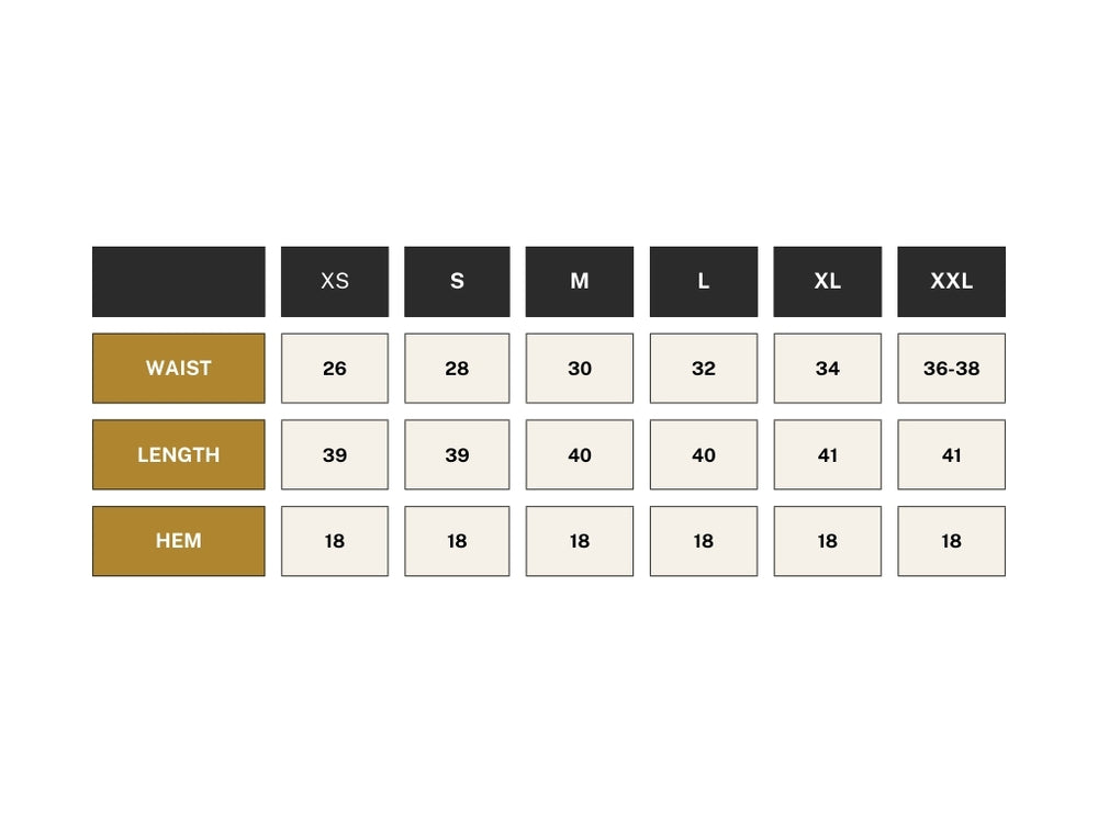 KOS-26 Pants Size Guide