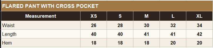KO-14 Pants Size Guide