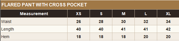 KO-17 Pants Size Guide