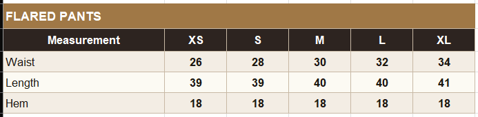 KO-04 Pants Size Guide
