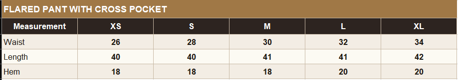 KO-12 Pants Size Guide