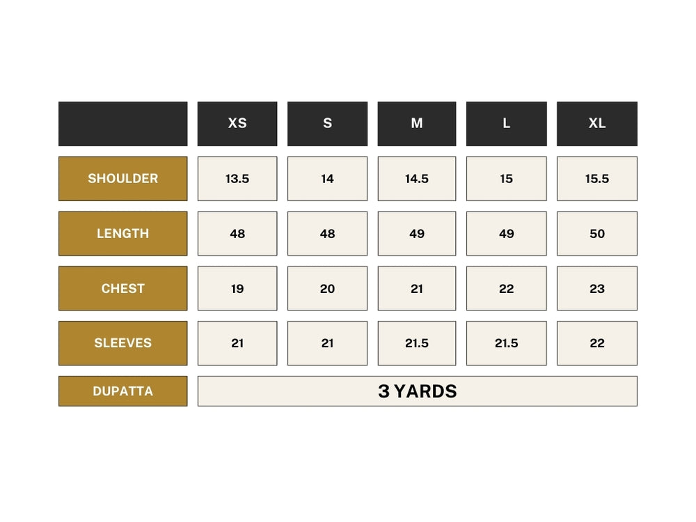KOS-25 Shirt Size Guide