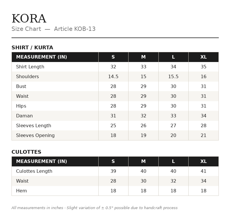 Size Guide