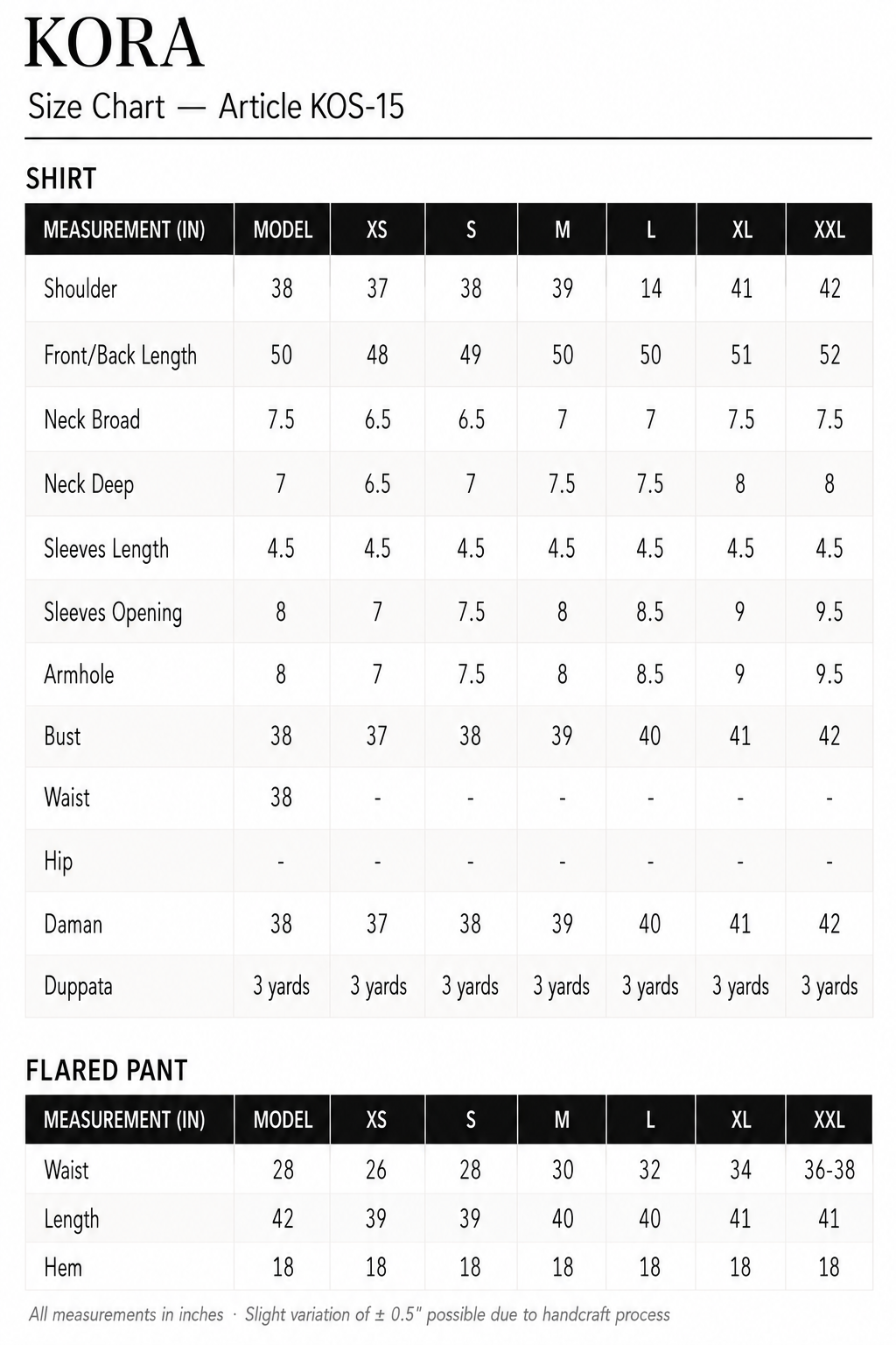 Size Guide