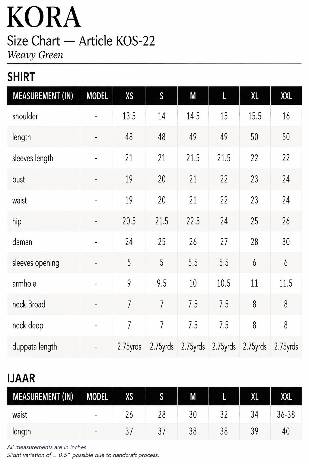 Size Guide