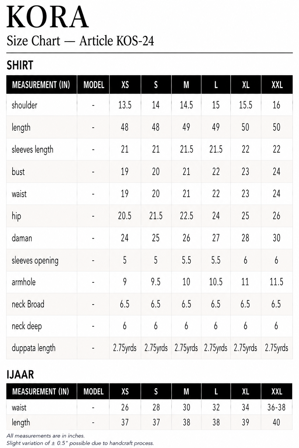 Size Guide